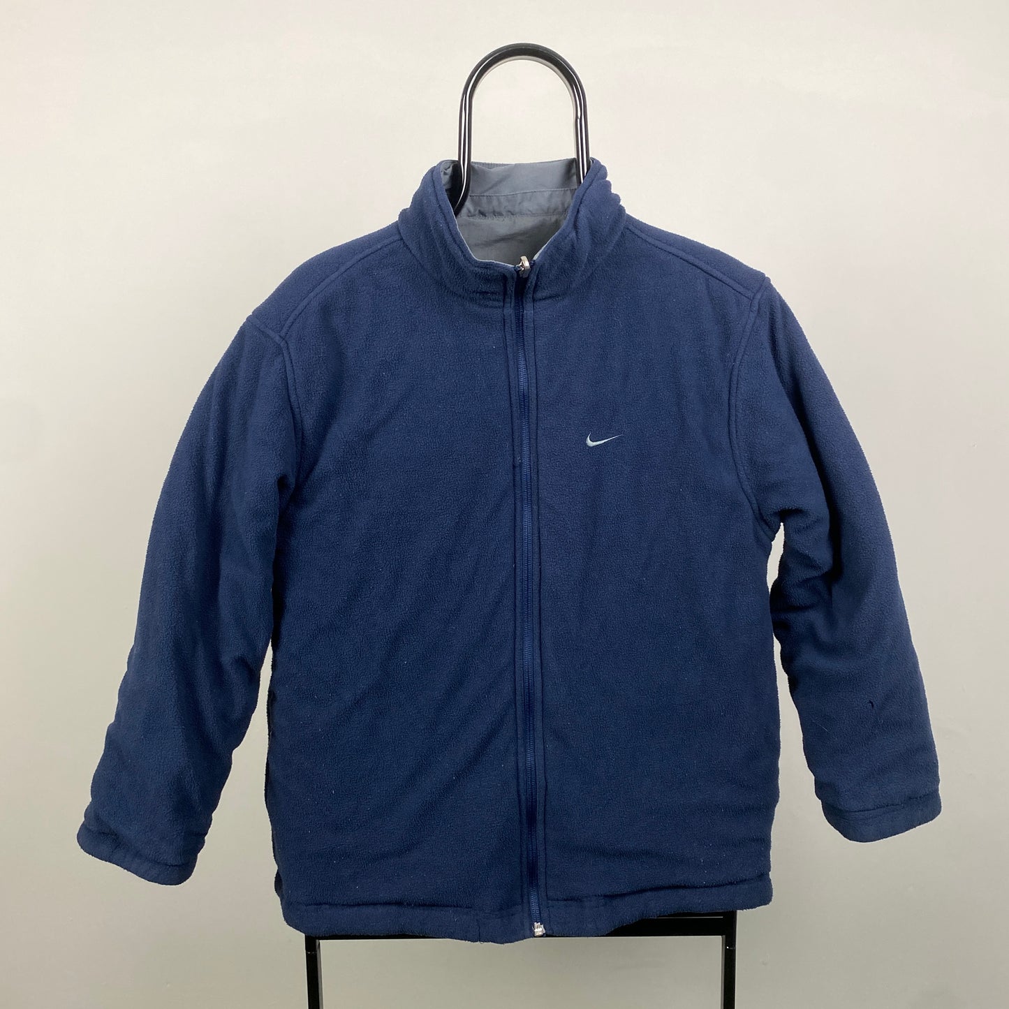00s Nike Reversible Fleece Coat Jacket Blue Large