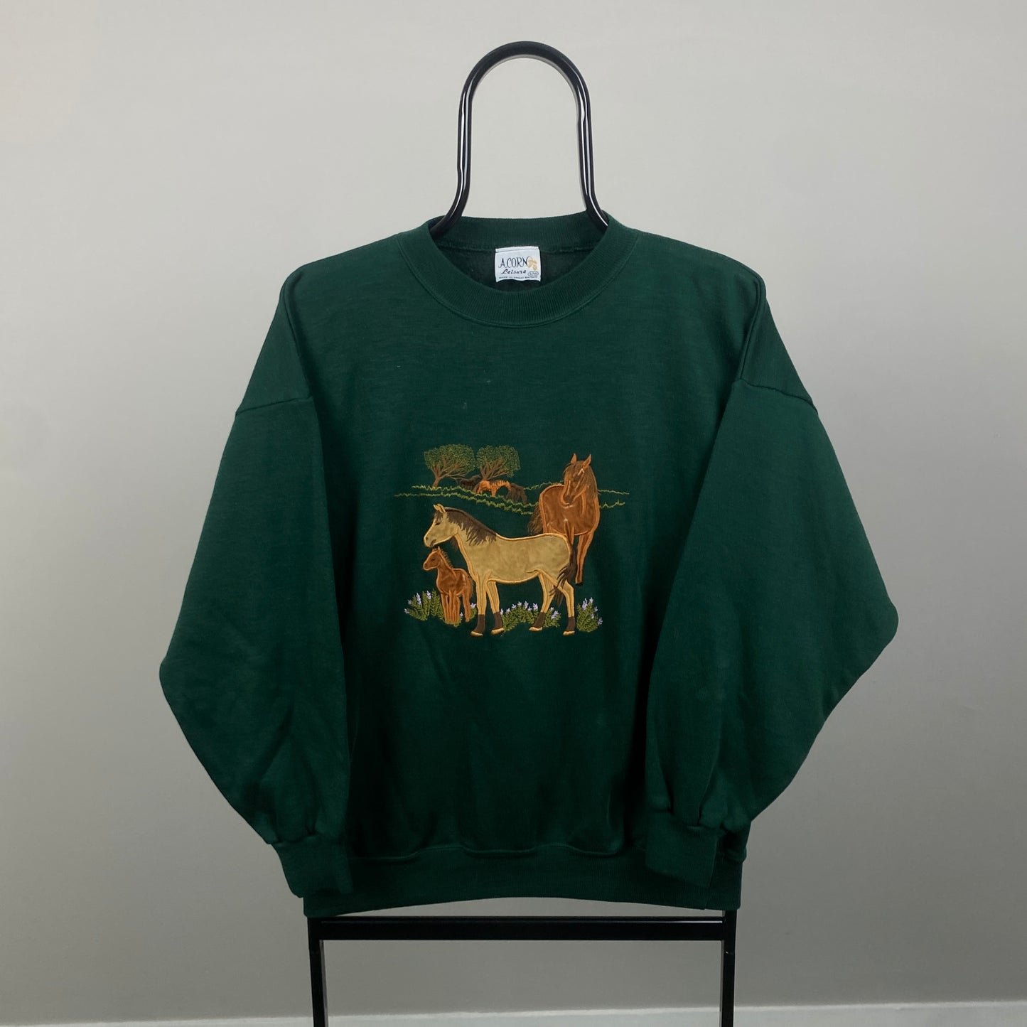 00s Acorn Horse Sweatshirt Green Small