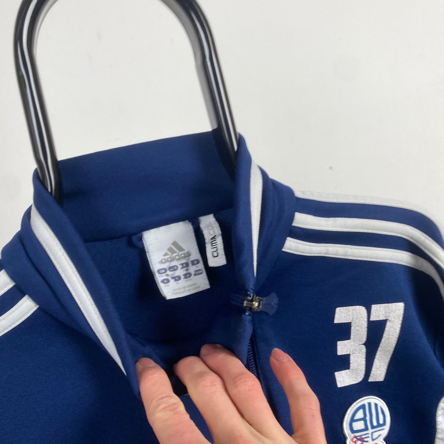 00s Adidas Bolton Football Sweatshirt Blue Large