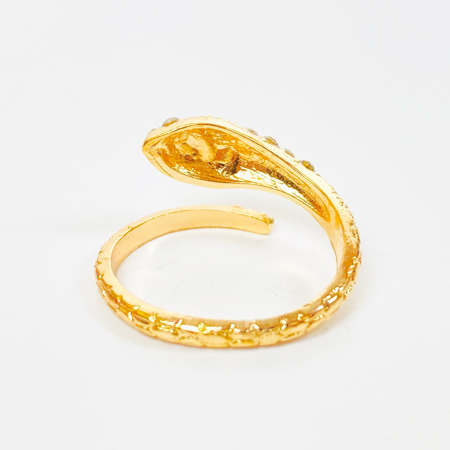 Adjustable Zirconia Snake Ring Gold