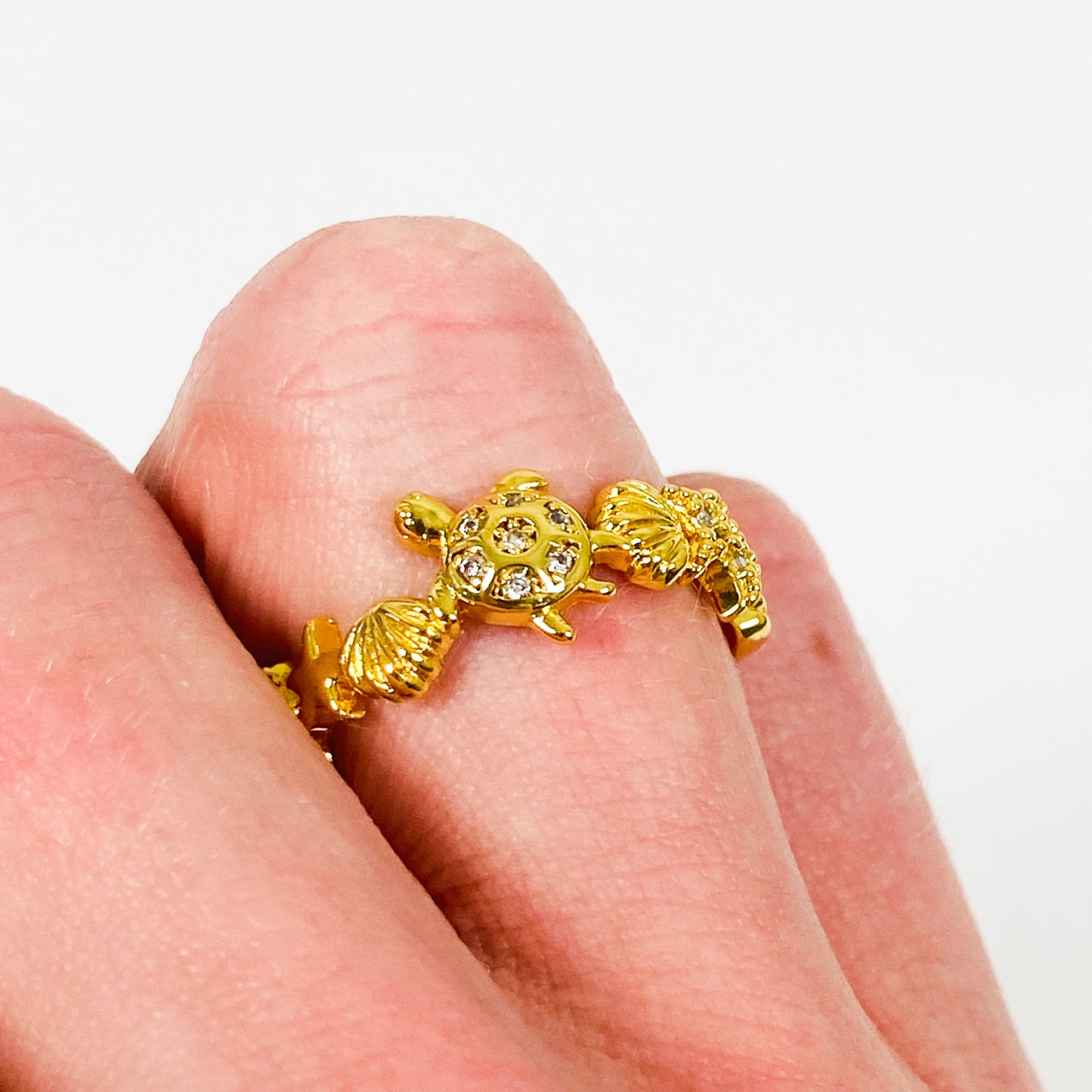 Vintage Adjustable Beach Ring Gold