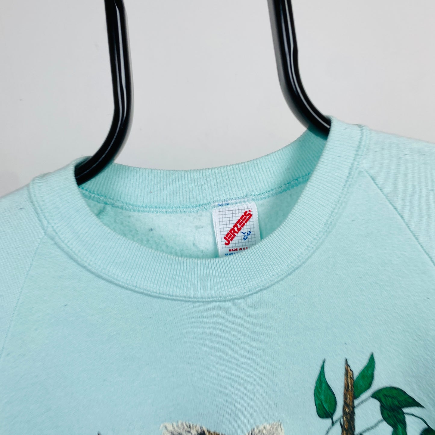 Retro Jerzees Koala Sweatshirt Baby Blue Large