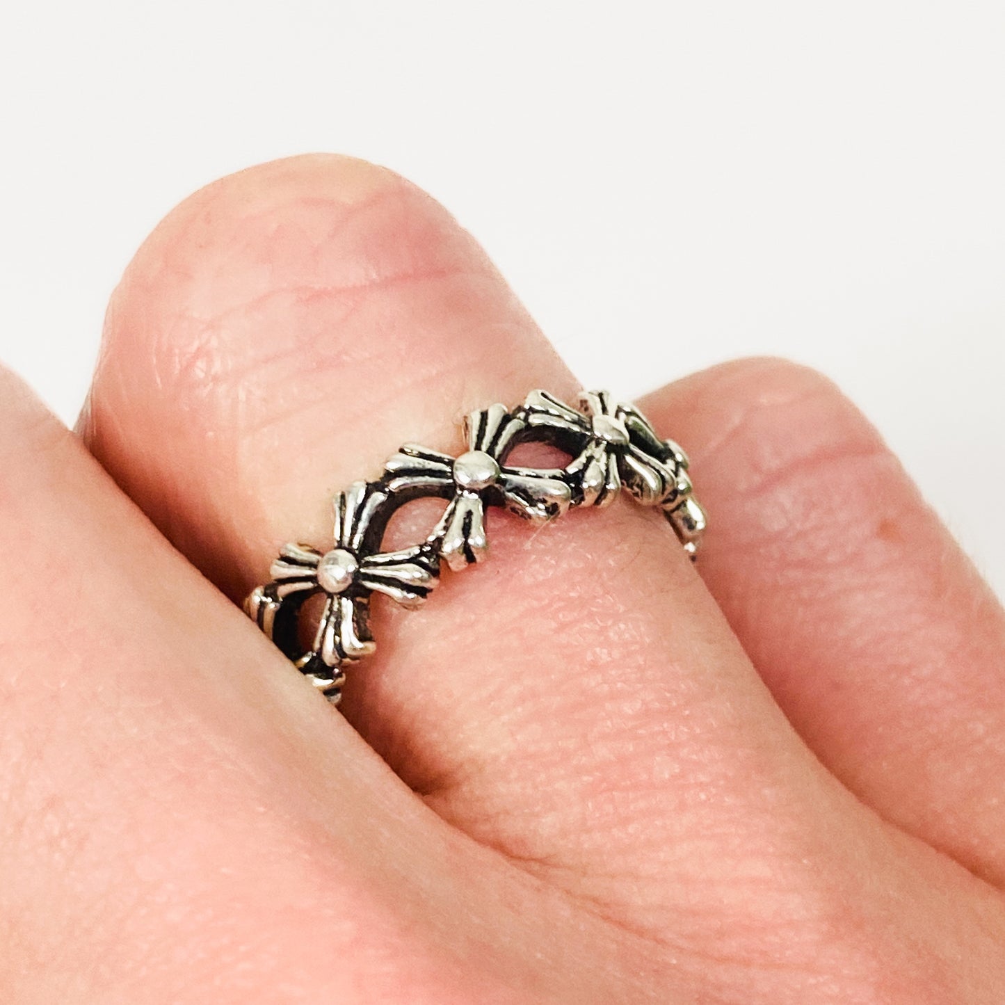 Vintage Adjustable Antique Circle Ring Silver