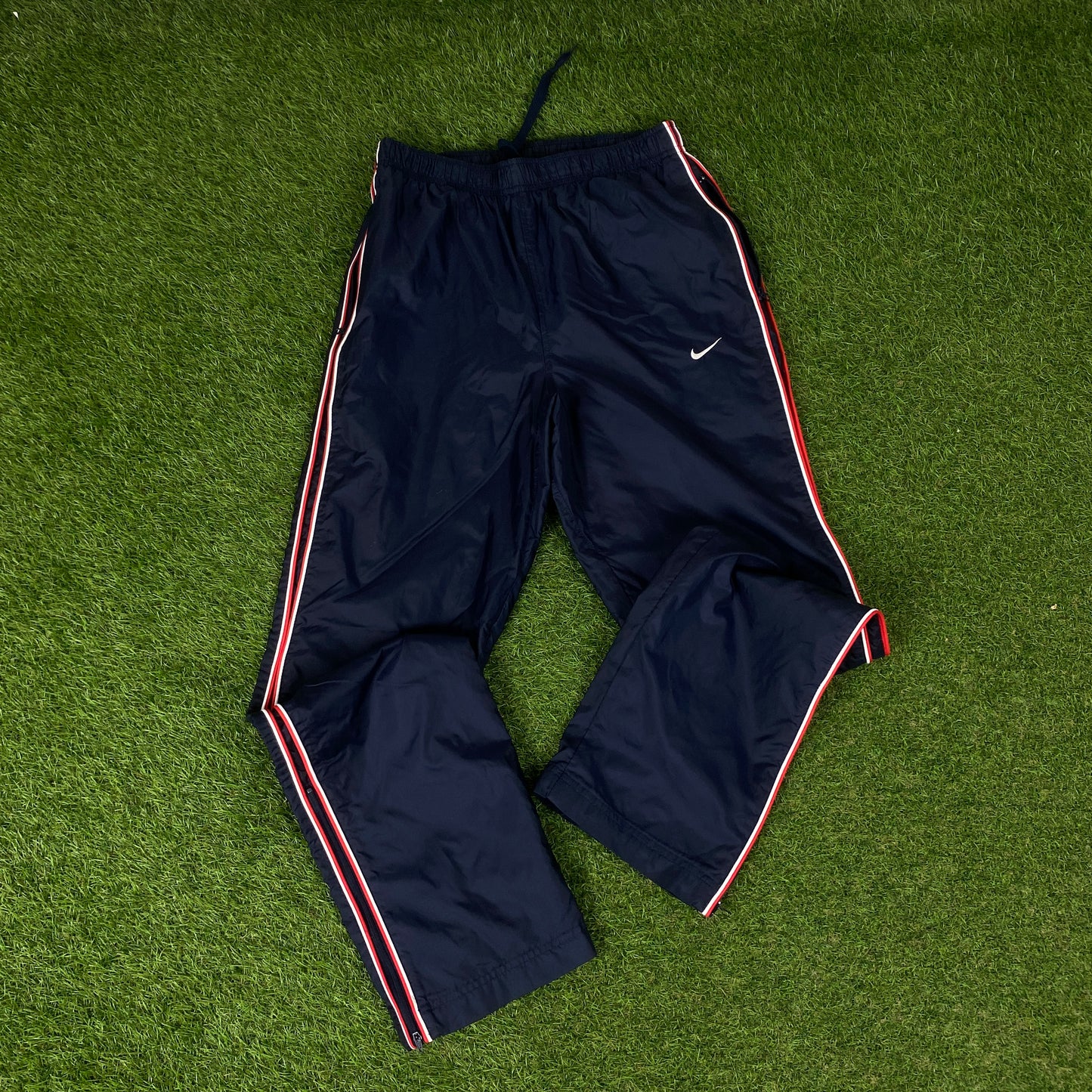 00s Nike Piping Windbreaker Jacket + Joggers Set Blue Medium