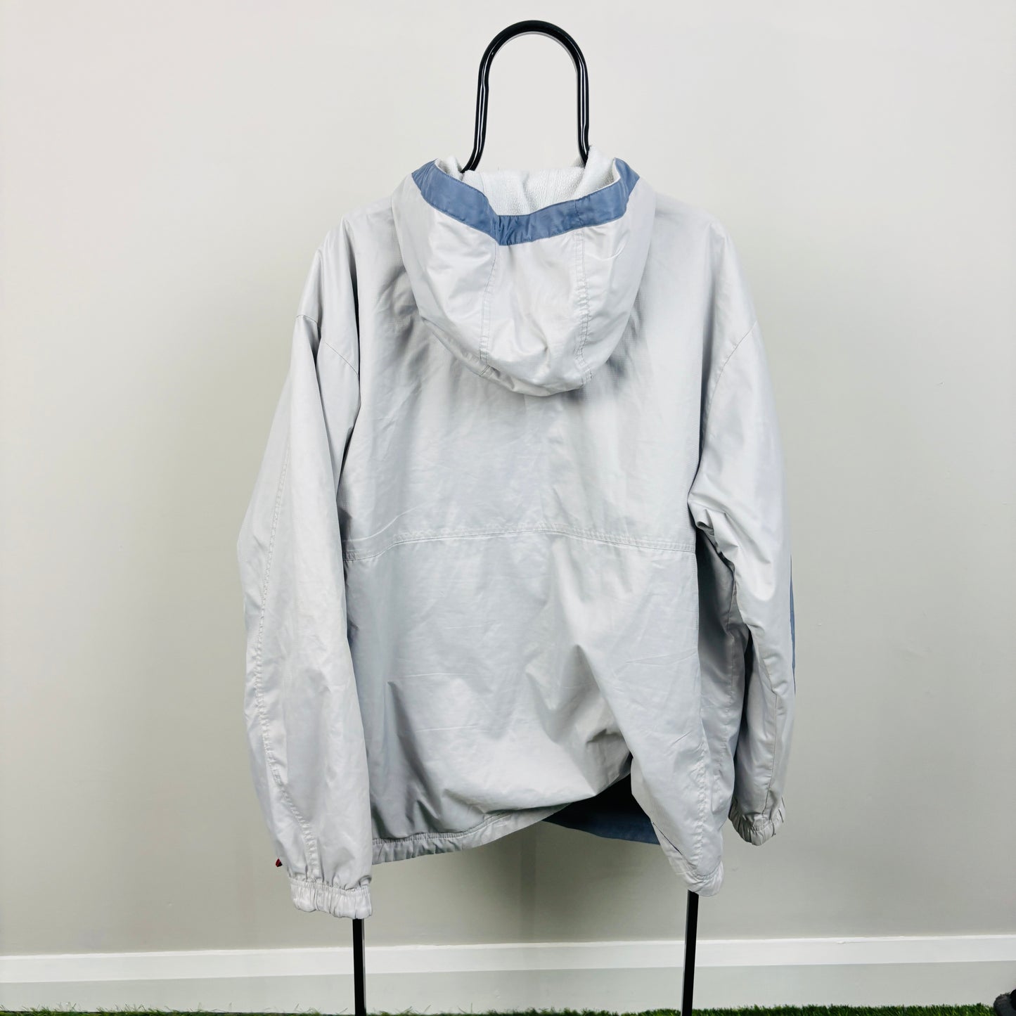 90s Nike Reversible Tn Hex Fleece Coat Jacket Blue XL