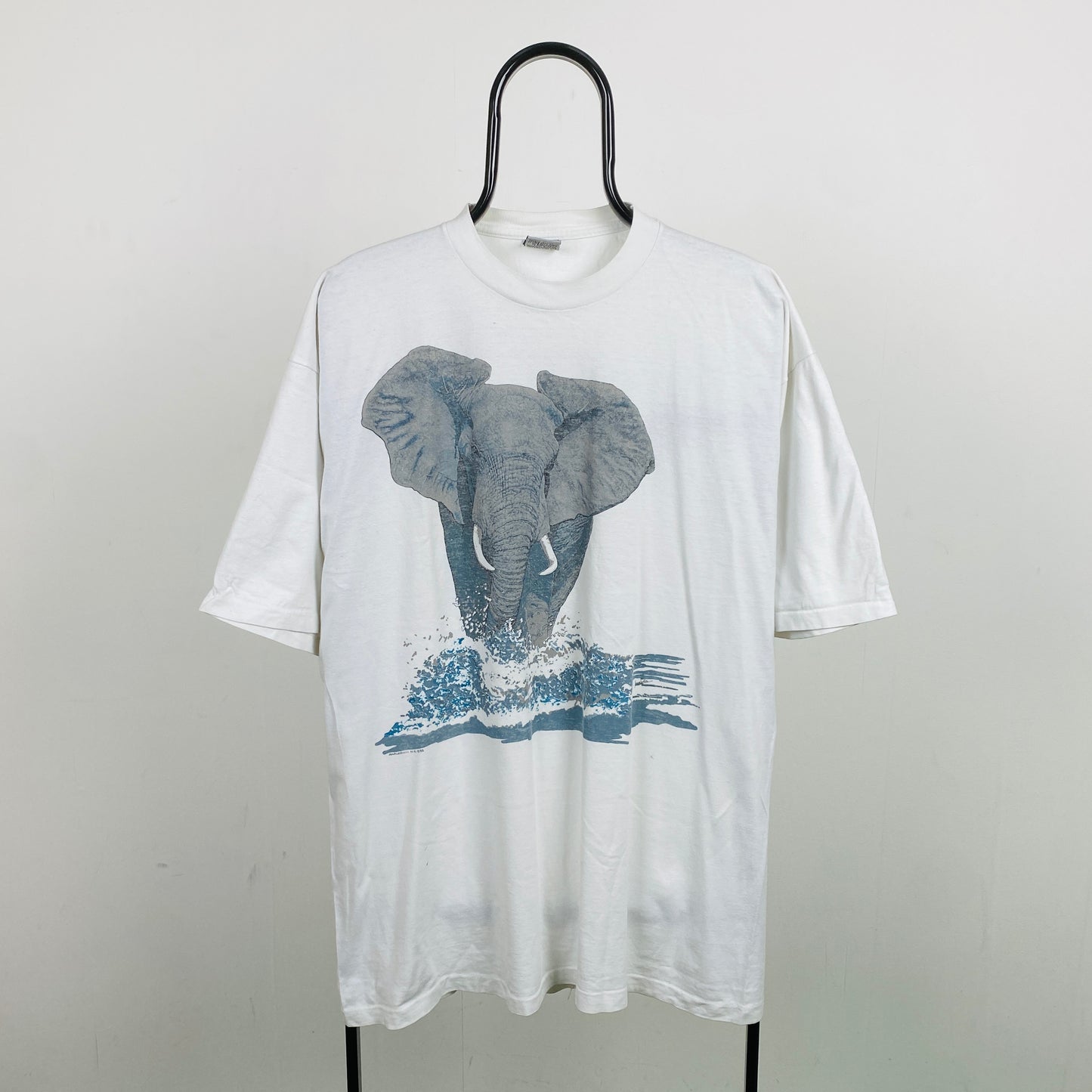 Retro Elephant T-Shirt White XL
