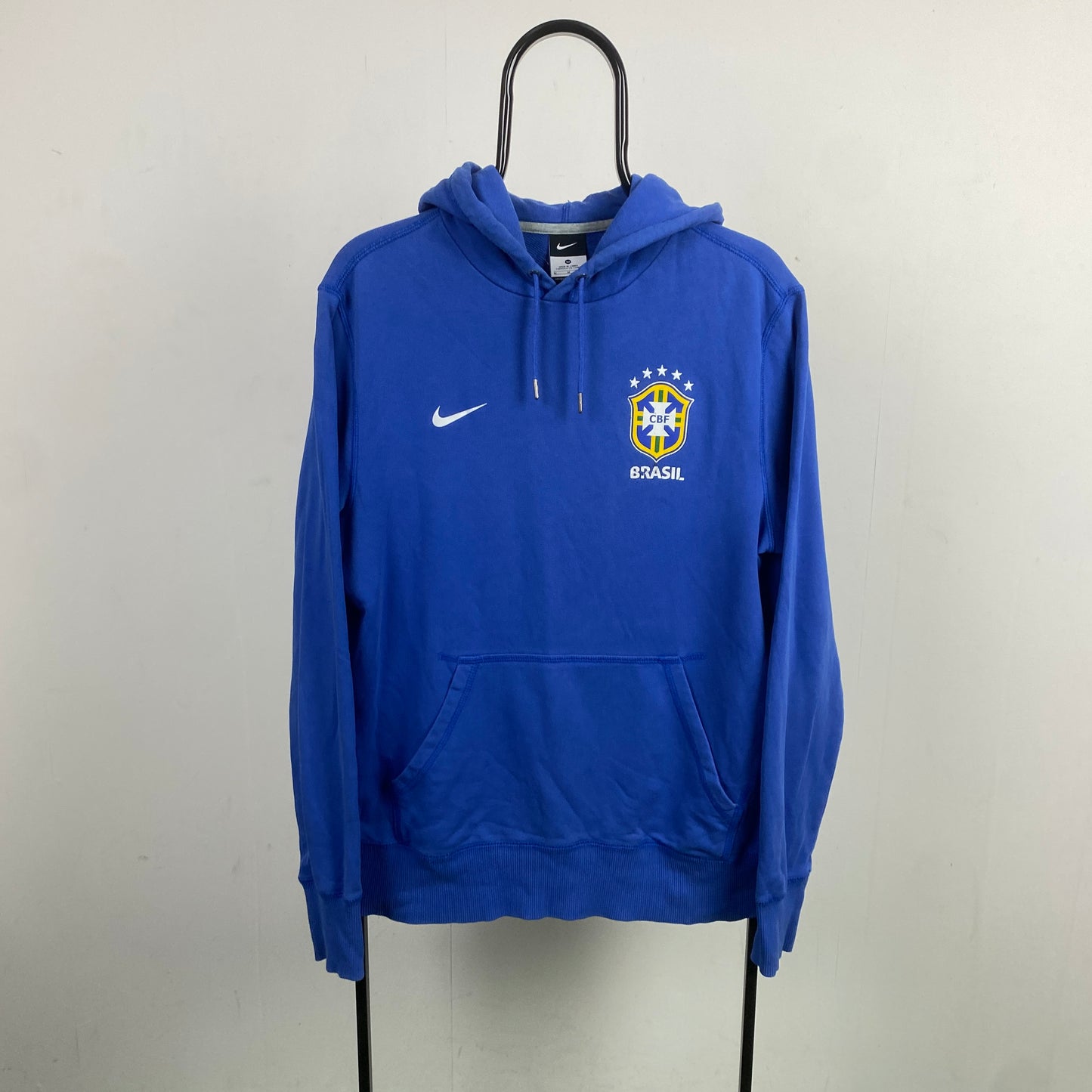 00s Nike Brazil Hoodie Blue Medium