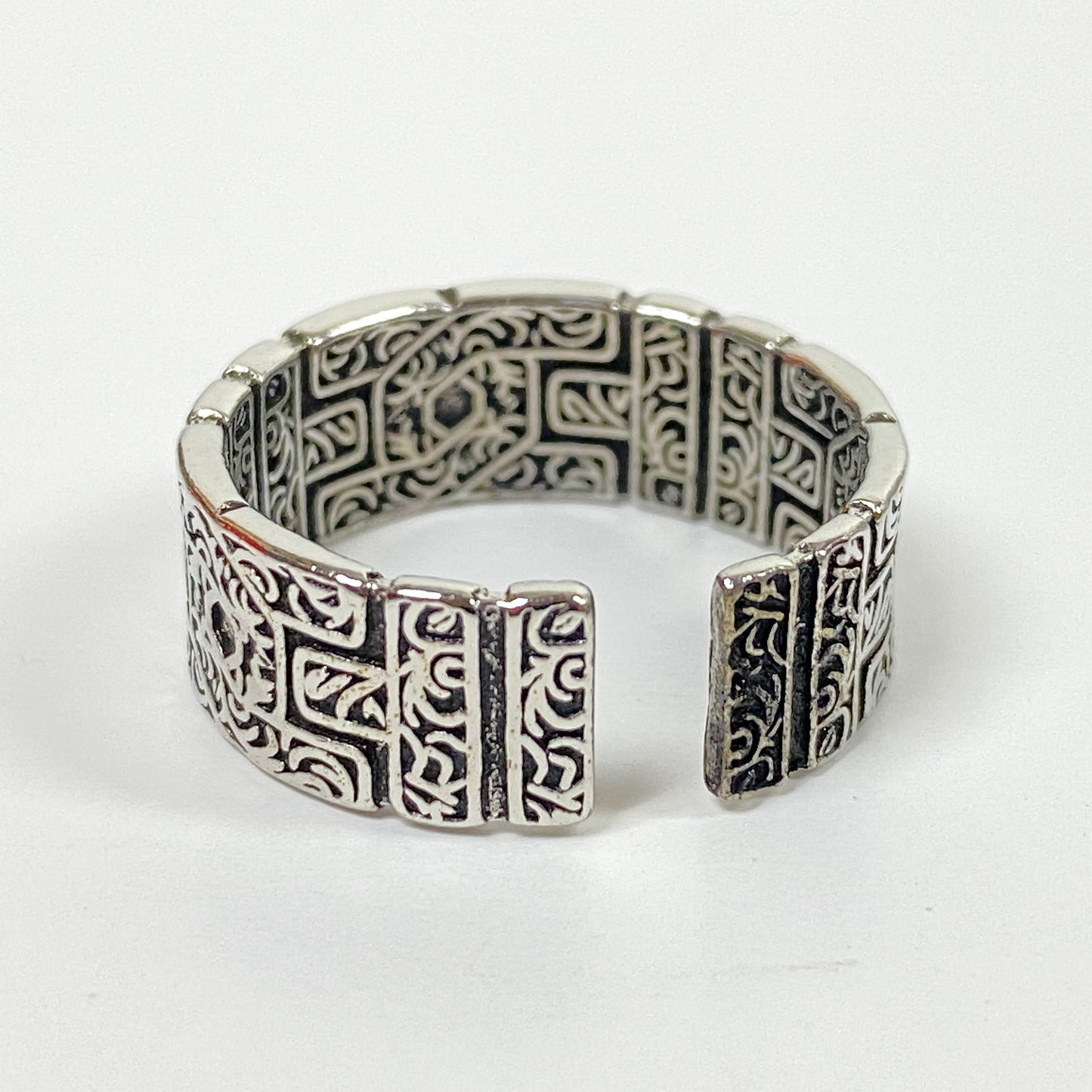Retro Adjustable Maze Ring Silver