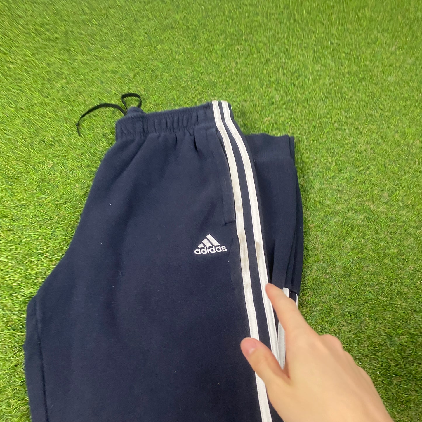 00s Adidas Cotton Joggers Blue Small