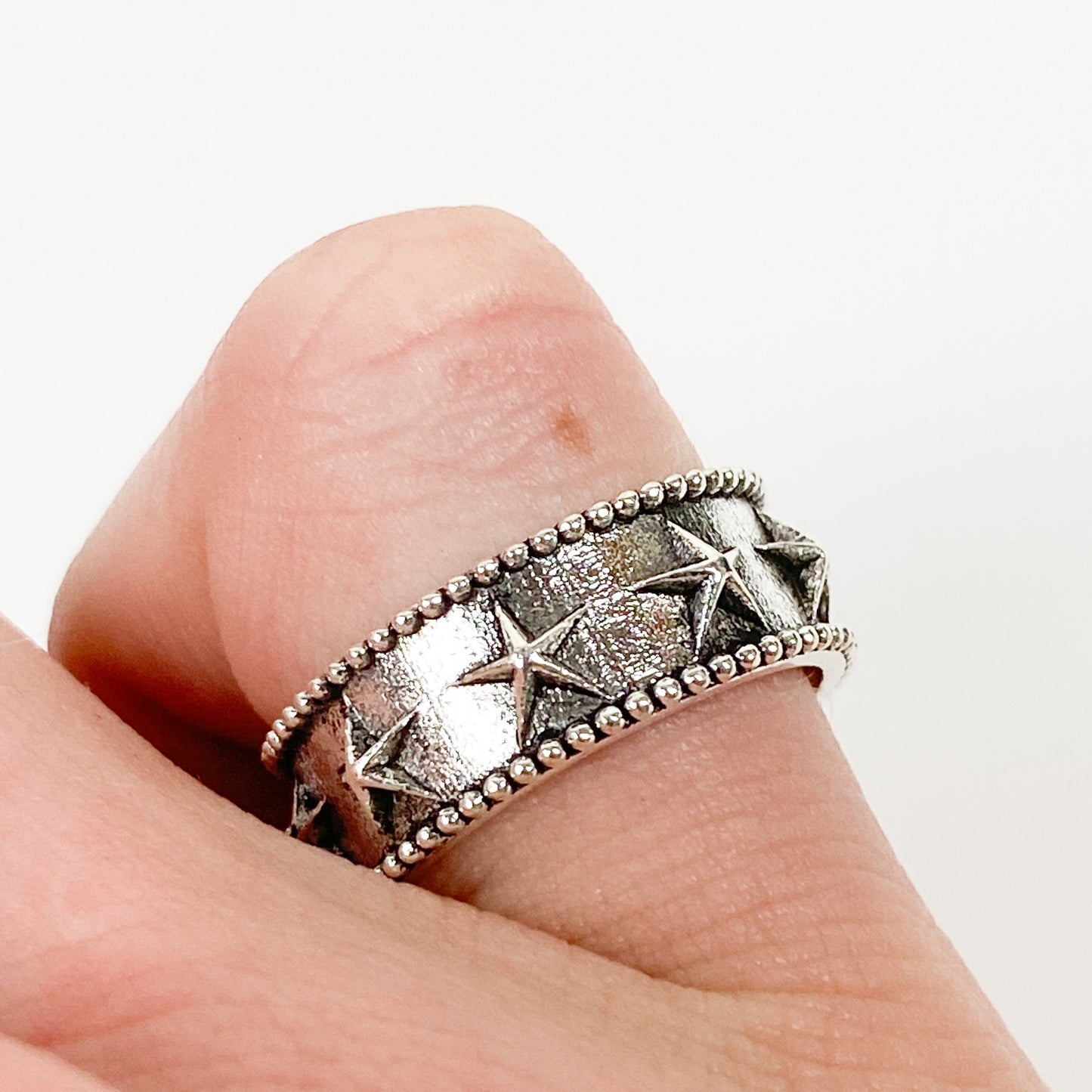 Retro Vintage Star Ring Silver
