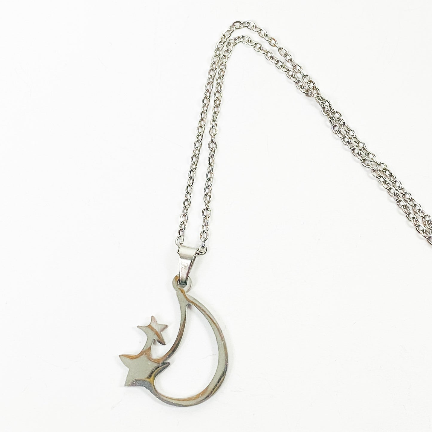 Retro Shooting Star Chain Link Necklace Chain Silver