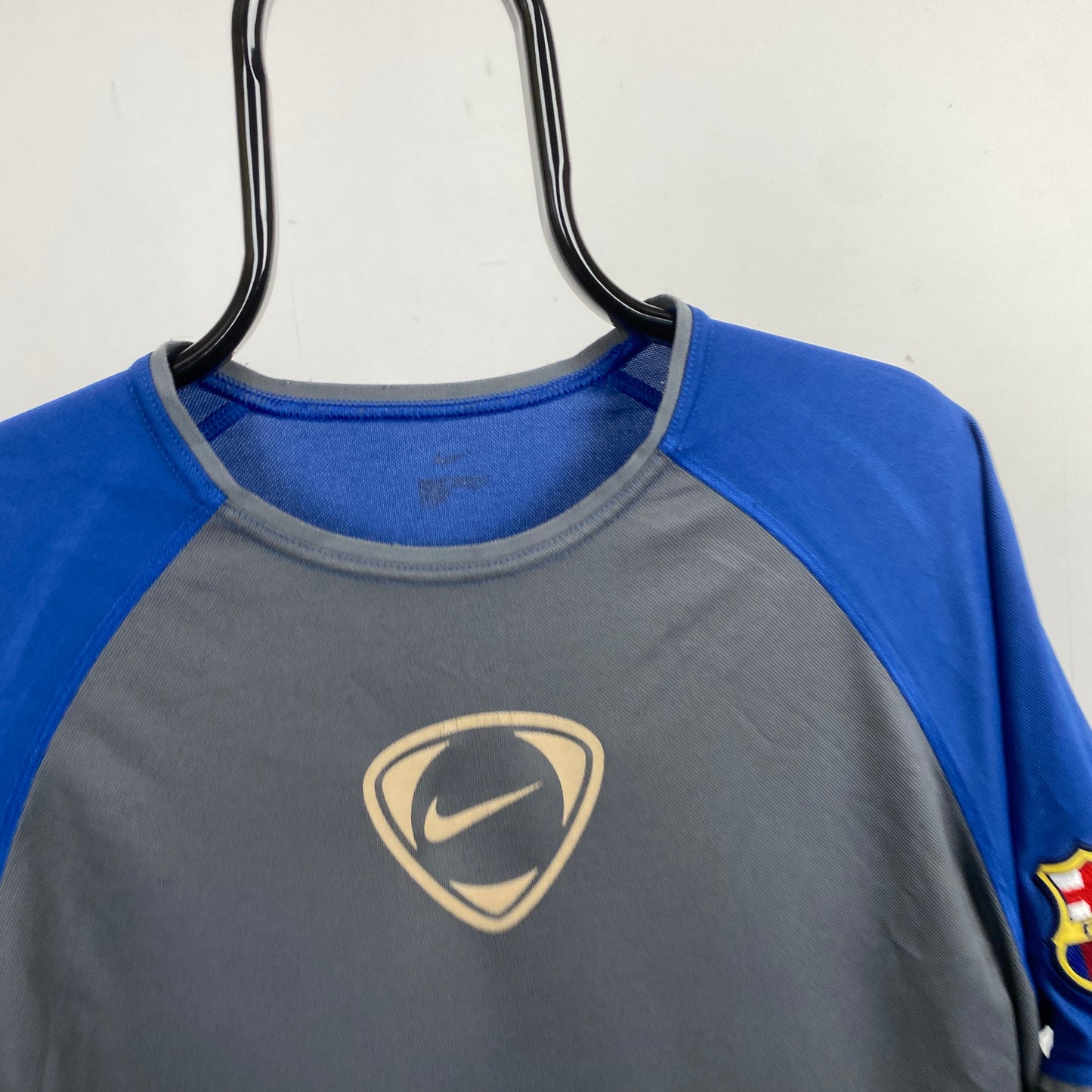 00s Nike Barcelona Football Shirt T-Shirt Grey Large