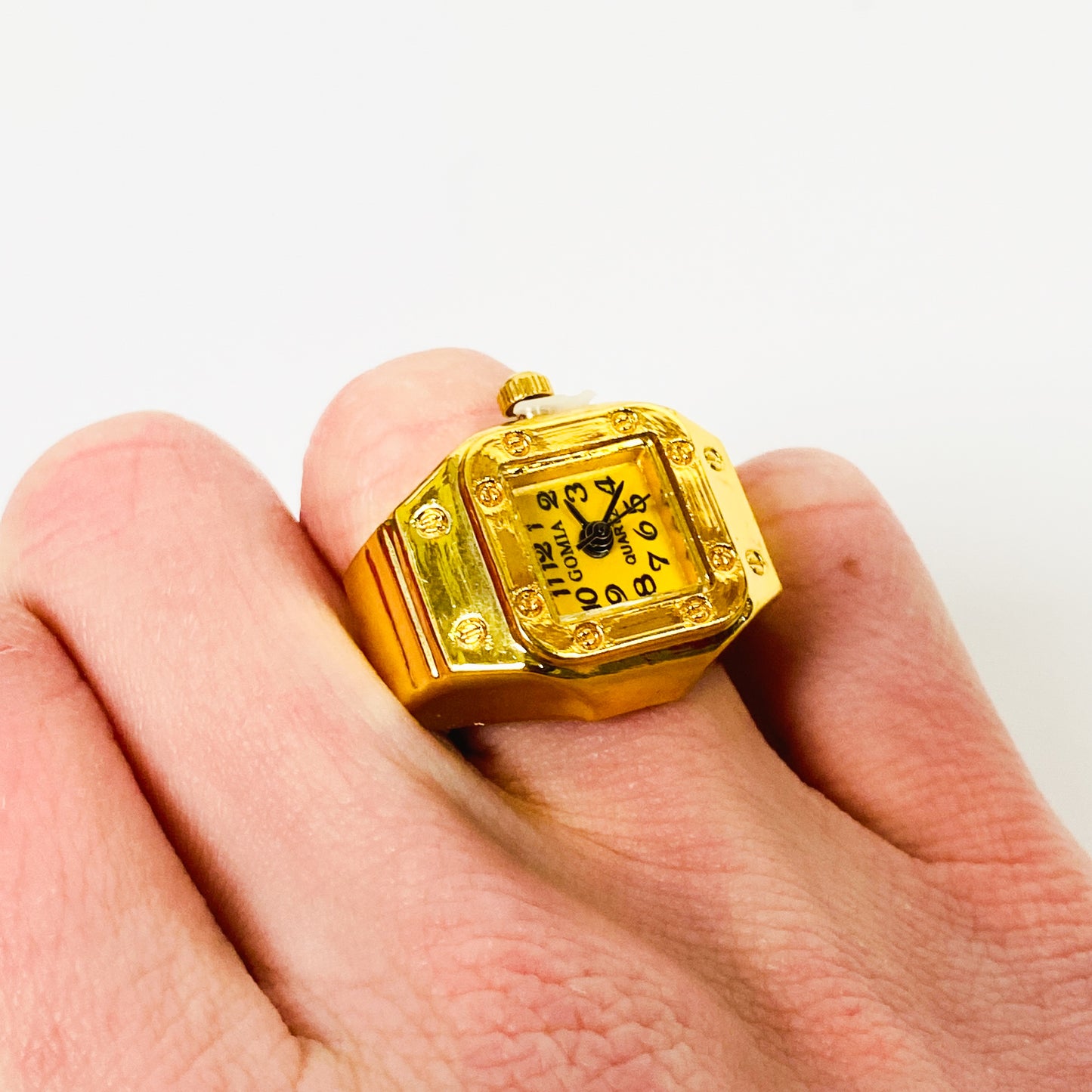 Retro Adjustable Watch Ring Gold Yellow
