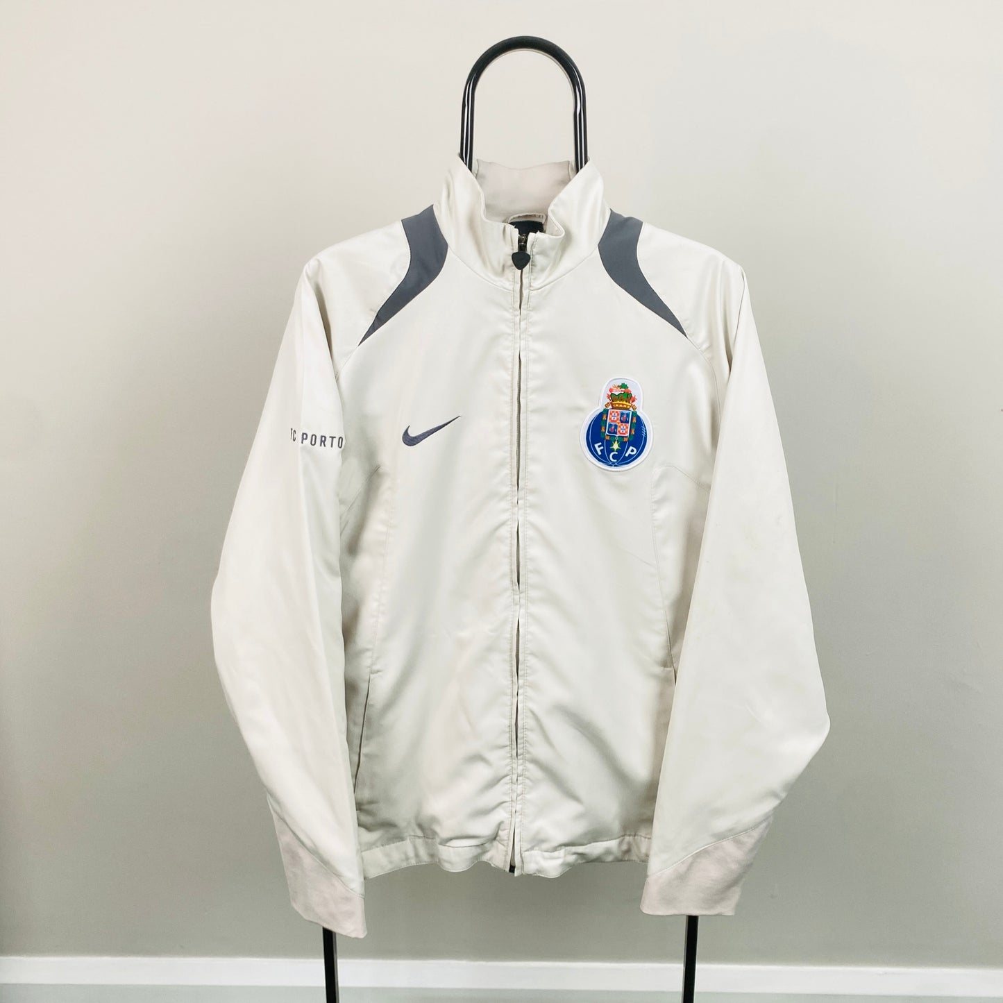 00s Nike T90 Porto FC Windbreaker Jacket Grey Medium