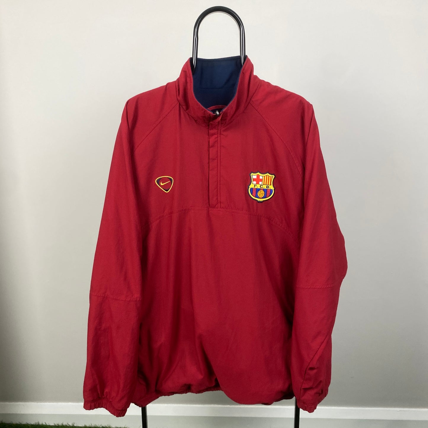 00s Nike Barcelona Reversible Windbreaker Coat Jacket Red XL