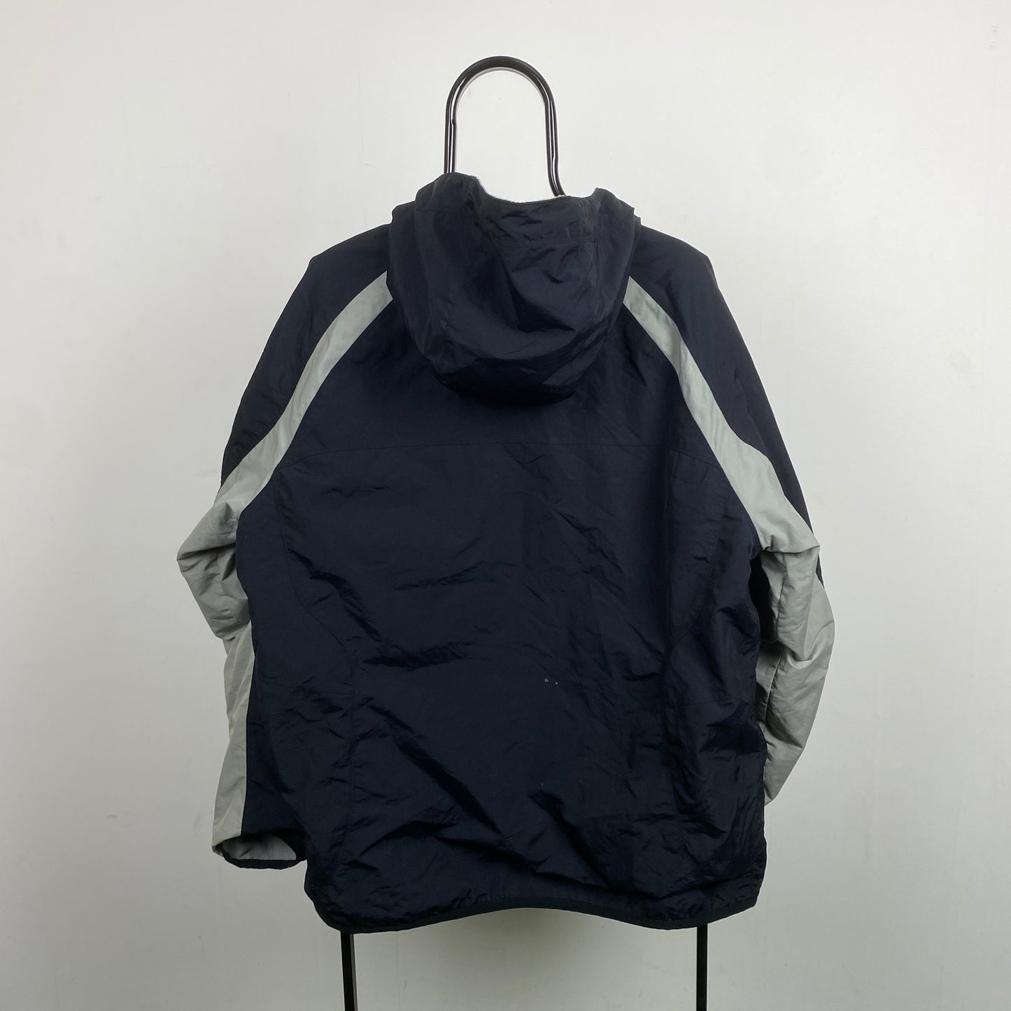 00s Nike Reversible Fleece Coat Jacket Black Brown Large