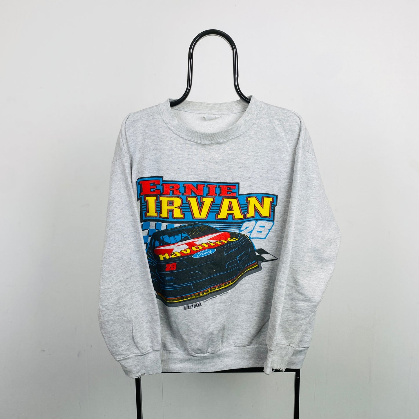 Retro Ernie Irvan Nascar Sweatshirt Grey XL