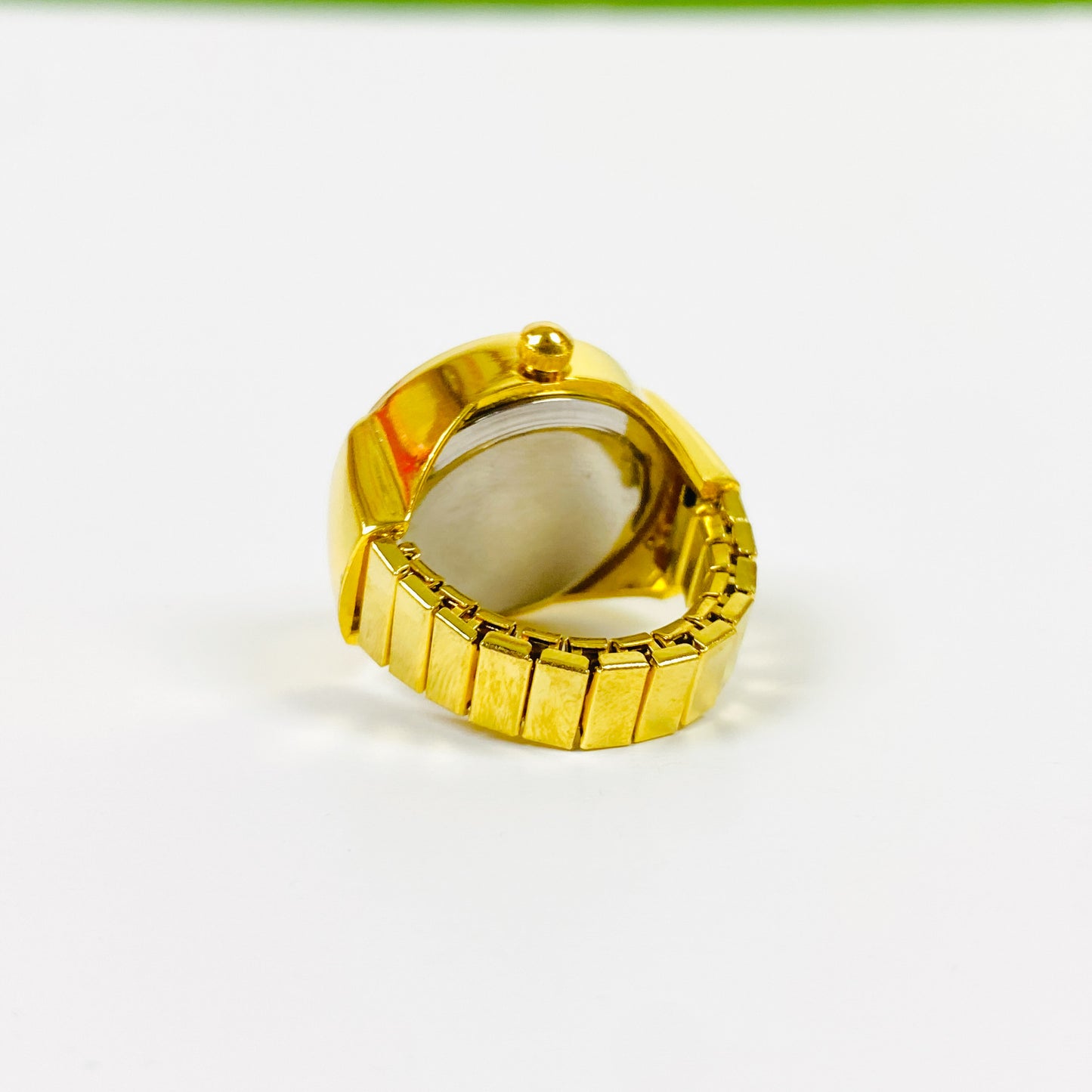 Retro Adjustable Watch Ring Gold Green