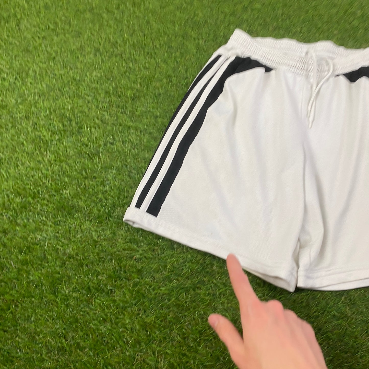 00s Adidas Football Shorts White Small