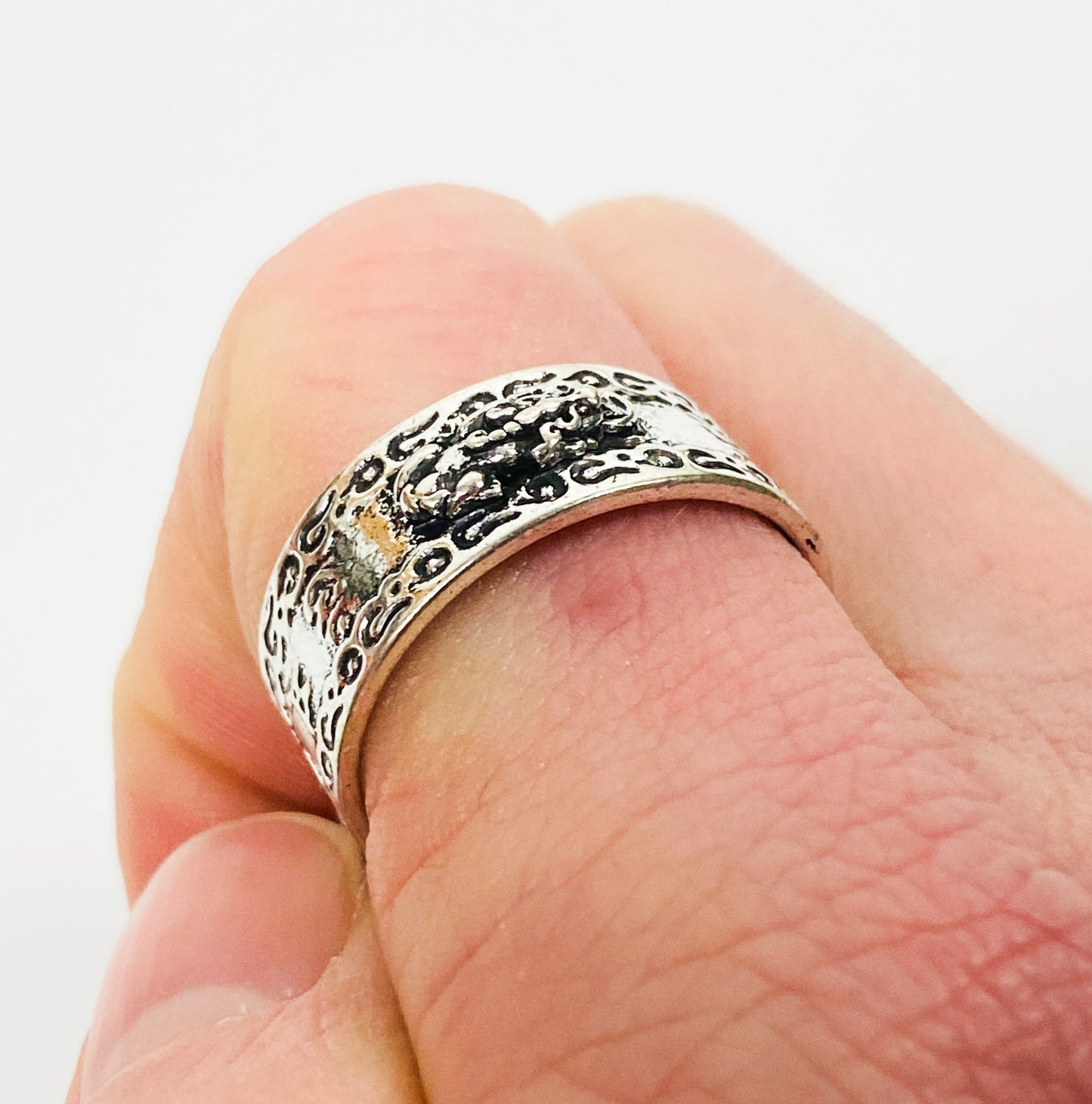 Retro Adjustable Dragon Band Ring Silver