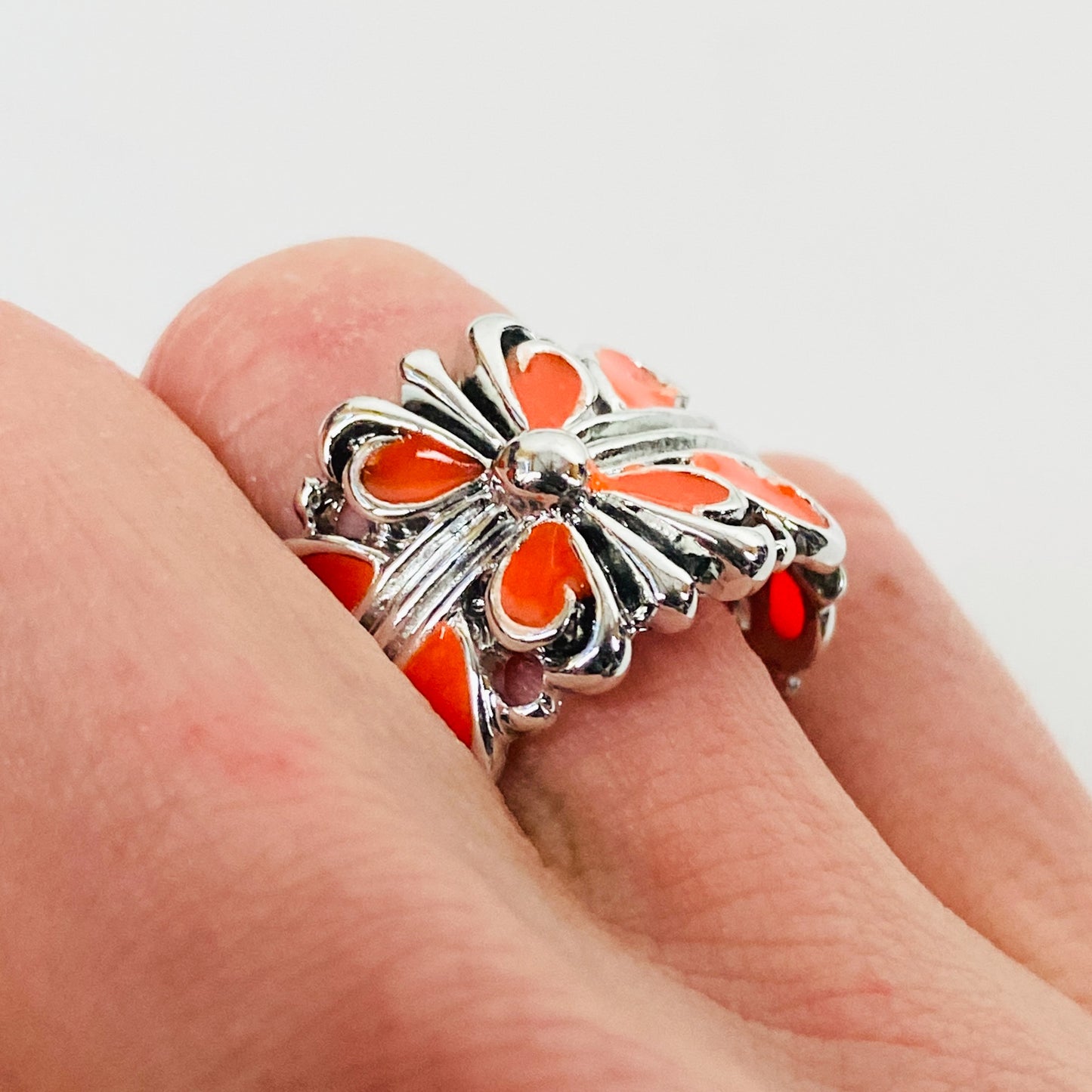 Retro Adjustable Antique Glow In The Dark Ring Silver