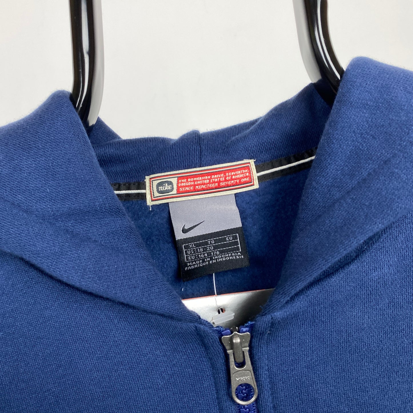 90s Nike Zip Hoodie Blue Small