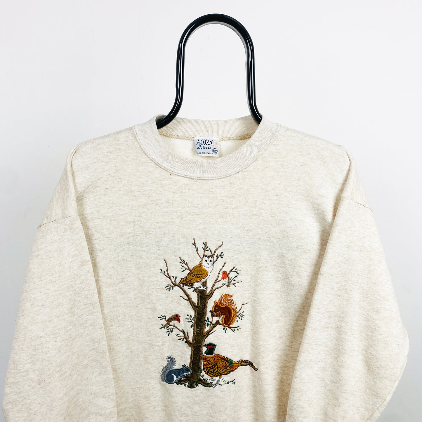 Retro Animal Woodland Sweatshirt Brown Small