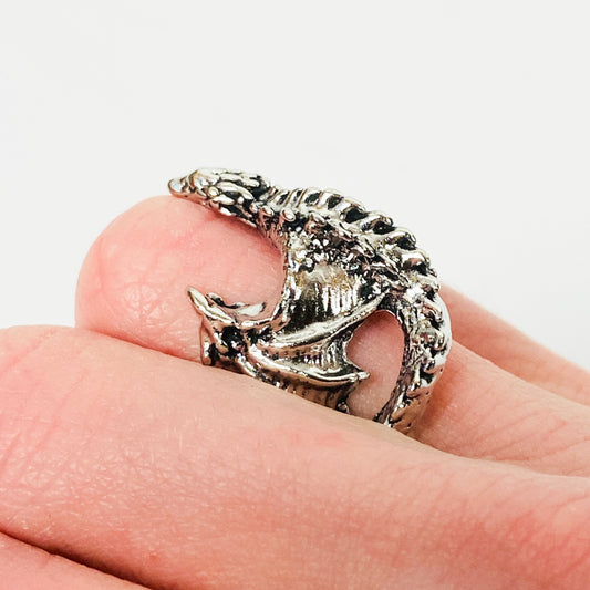 Adjustable Dragon Ring Silver