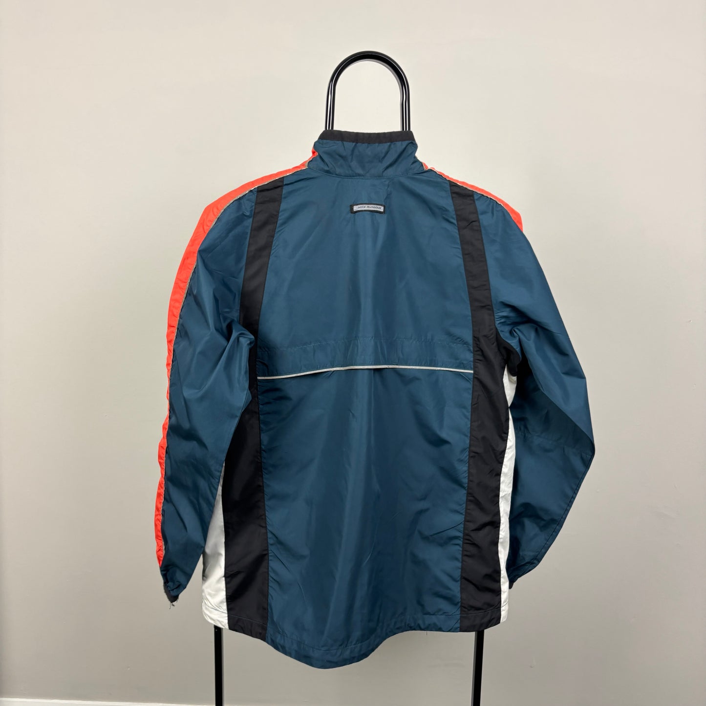 90s Nike Reflective Piping Windbreaker Jacket Blue Medium