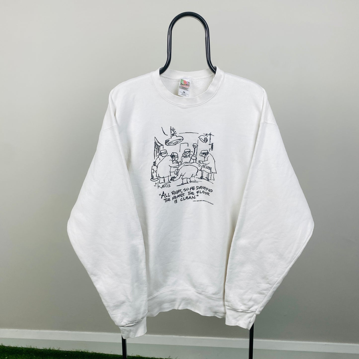 90s Fruit Of The Loom Surgeon Sweatshirt White XL