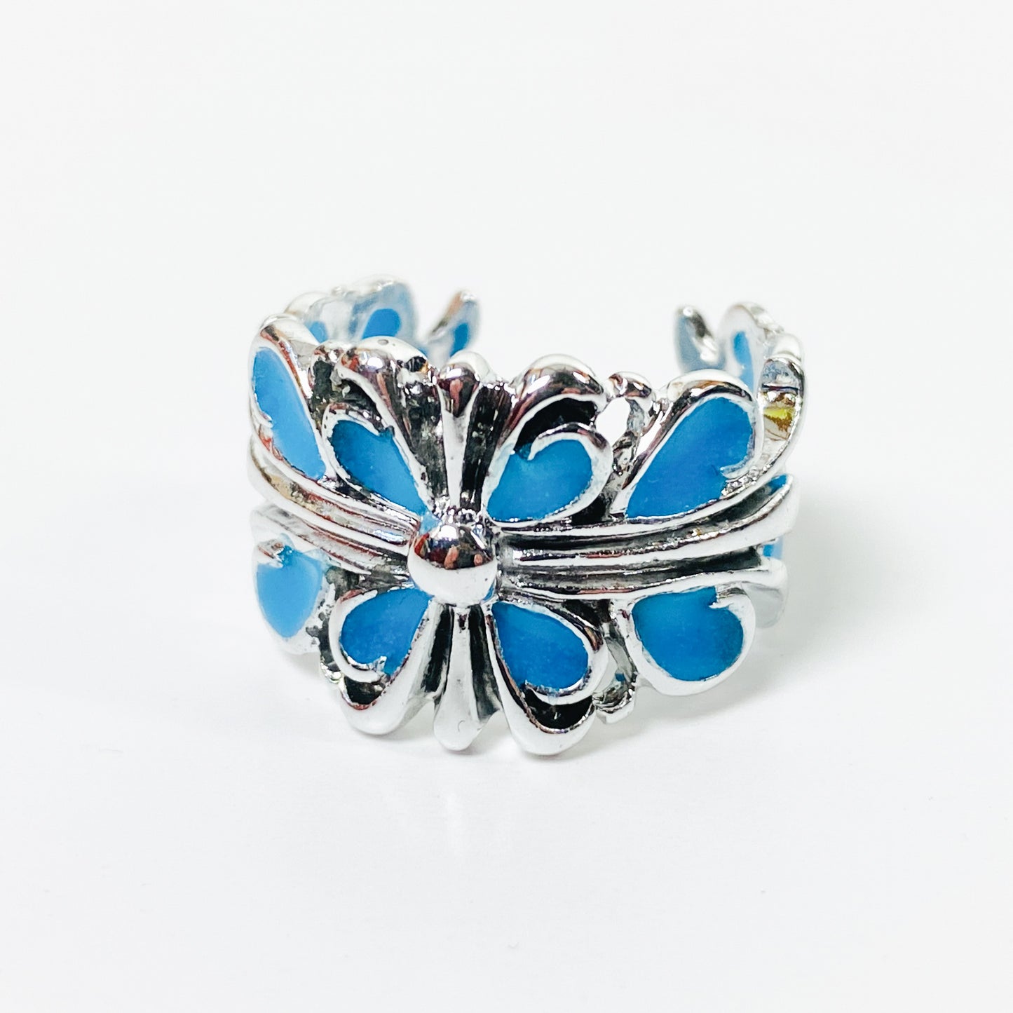 Retro Adjustable Antique Glow In The Dark Ring Silver