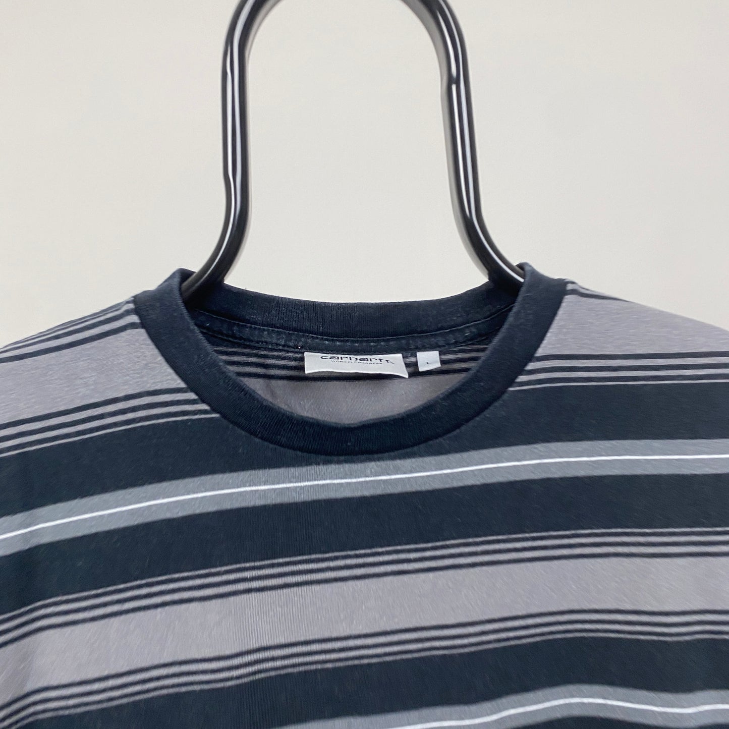 00s Carhartt Striped T-Shirt Black Large