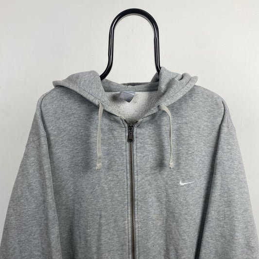 00s Nike Heavyweight Zip Hoodie Grey XXL