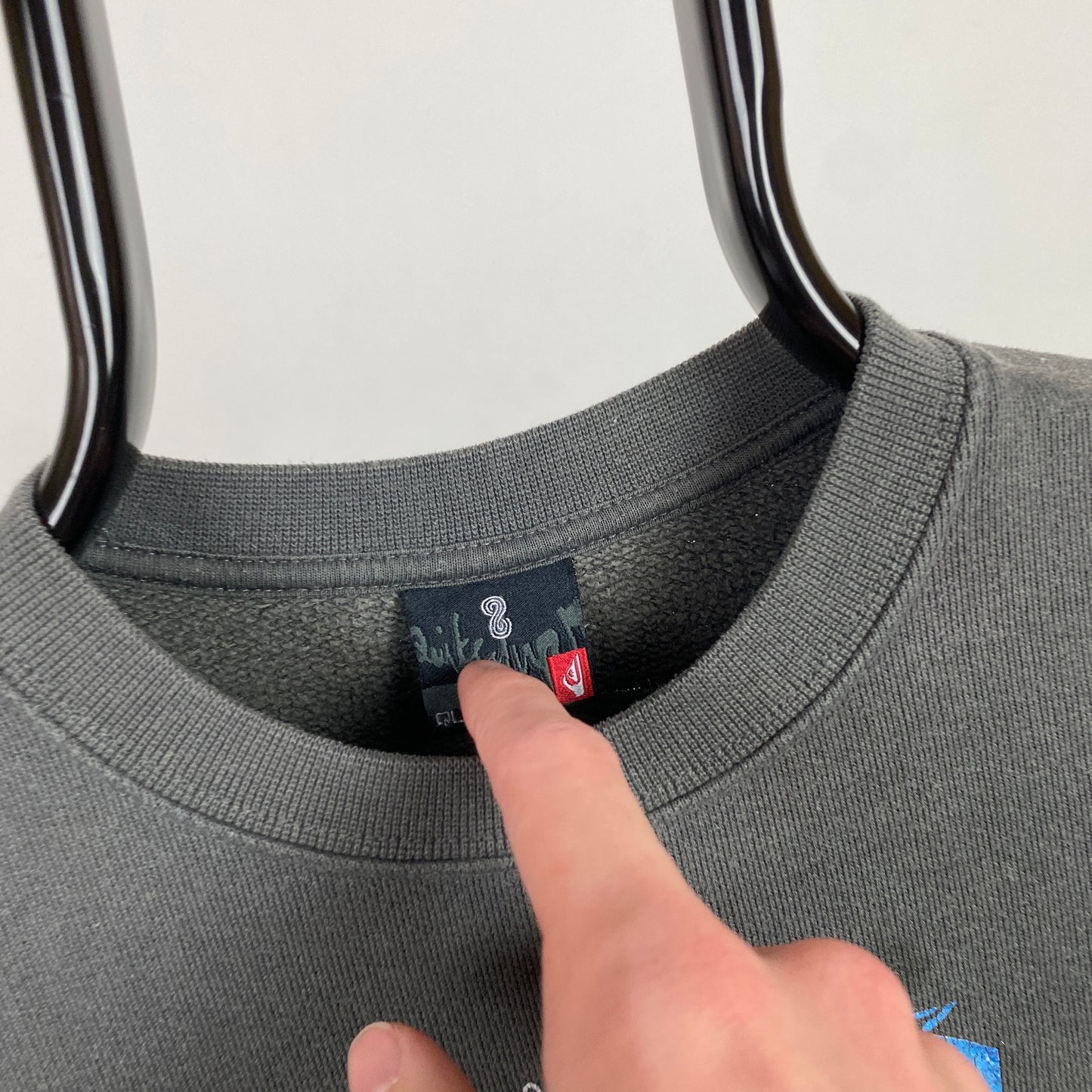 Retro Quiksilver Surf Sweatshirt Grey XS