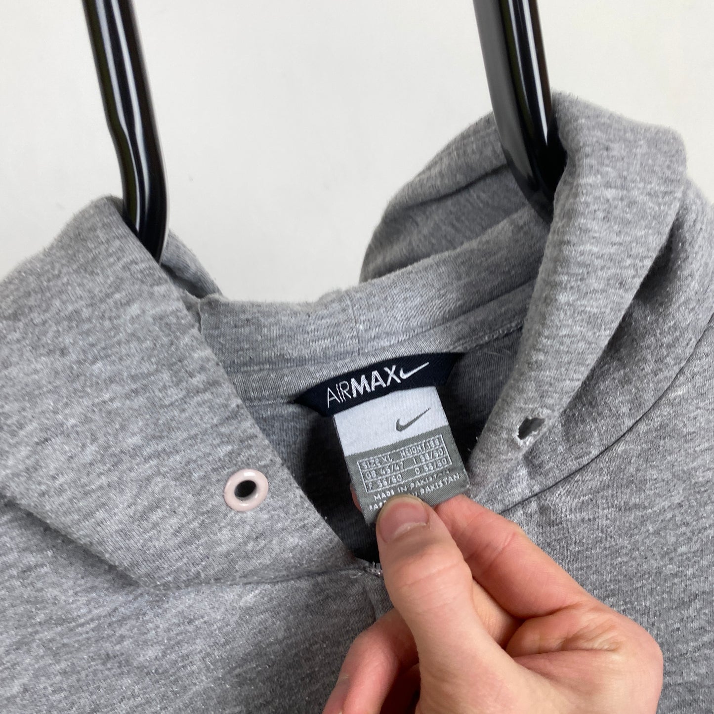 00s Nike Air Max Zip Heavyweight Hoodie Grey XL