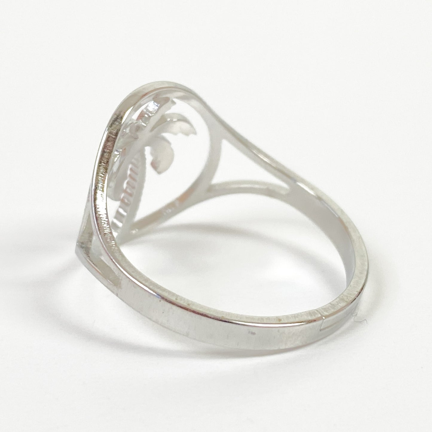 Retro Vintage Palm Tree Ring Silver