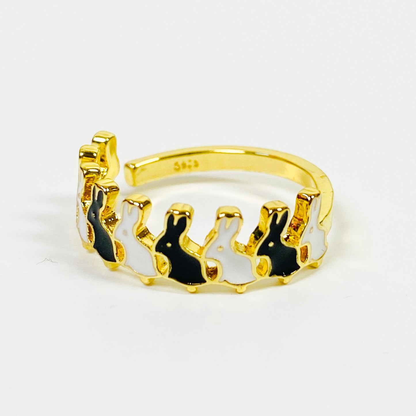 Retro Adjustable Rabbit Ring Gold
