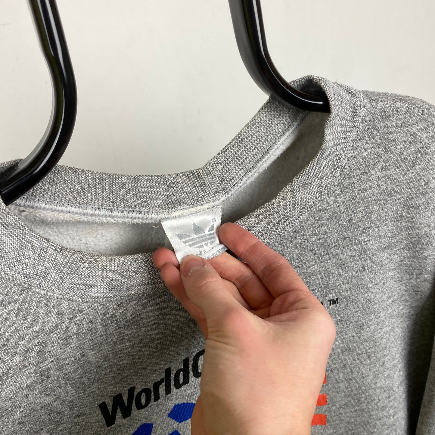 90s Adidas World Cup Football Sweatshirt Grey XS