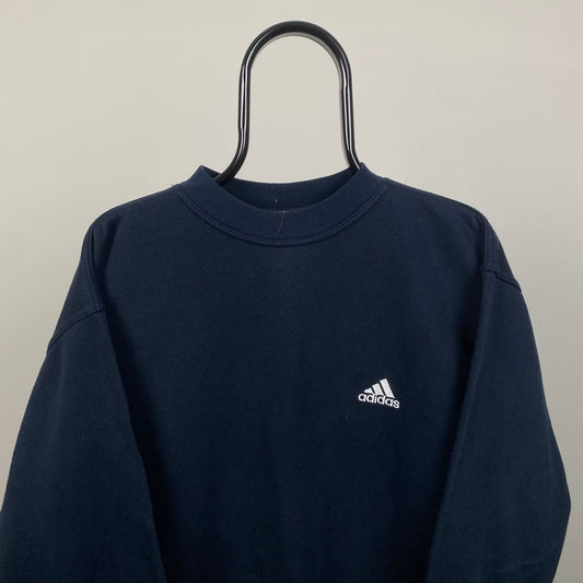 90s Adidas Sweatshirt Blue Small