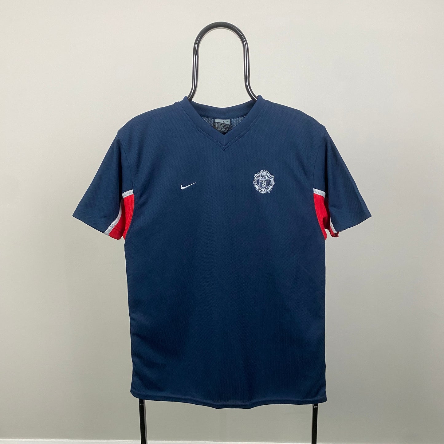 00s Nike Manchester United Football Shirt T-Shirt Blue Small