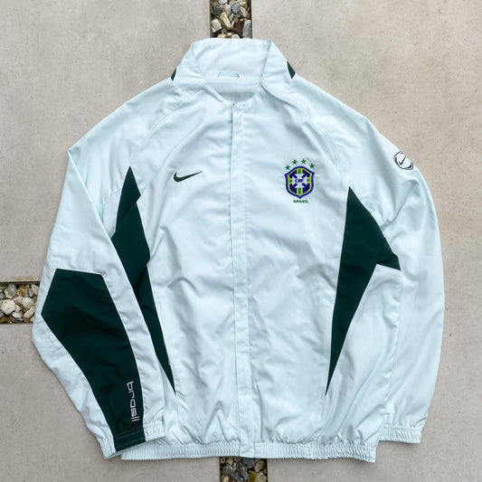 90s Nike Brazil Windbreaker Jacket Pale Green Medium