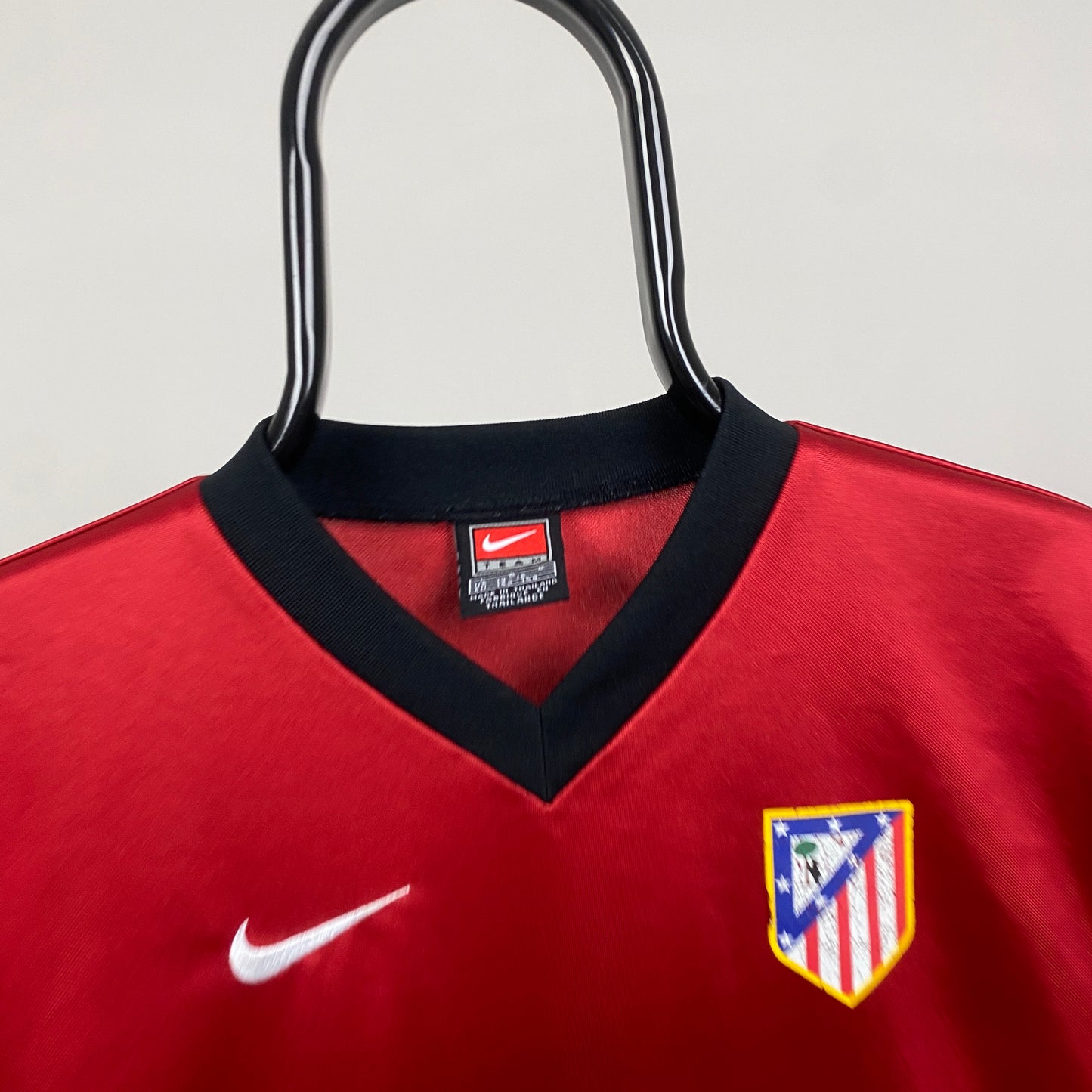 90s Nike Atletico Madrid Football Shirt T-Shirt Red XS
