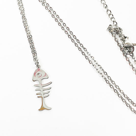 Retro Fish Chain Link Necklace Chain Silver