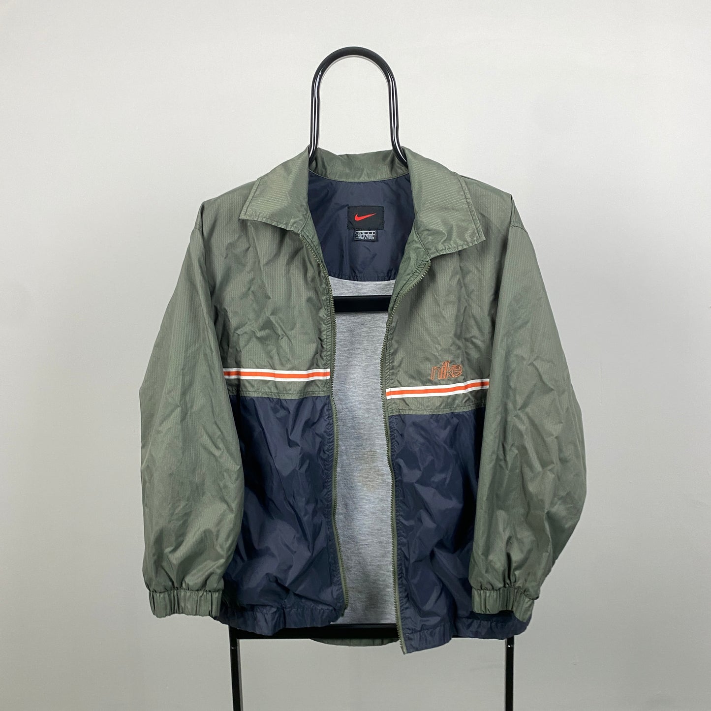 90s Nike Windbreaker Jacket Green Large