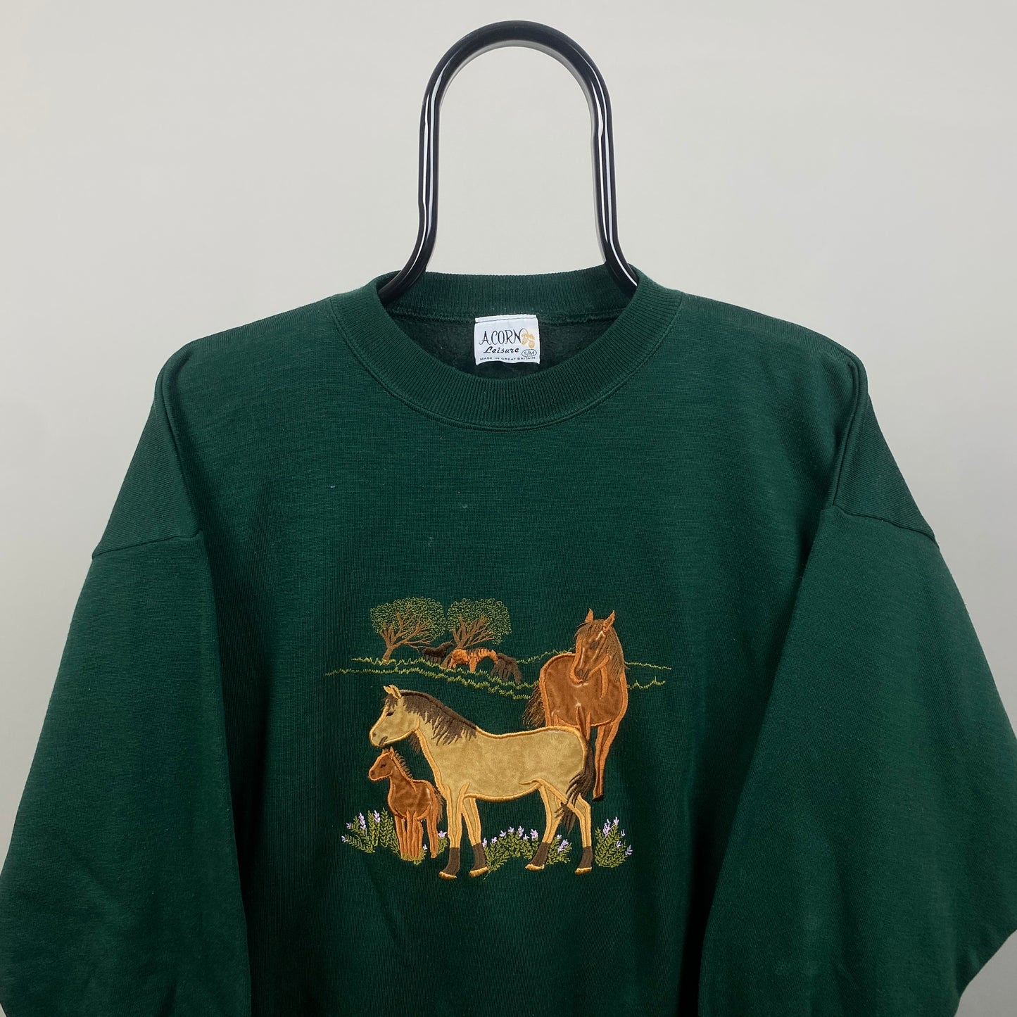 00s Acorn Horse Sweatshirt Green Small