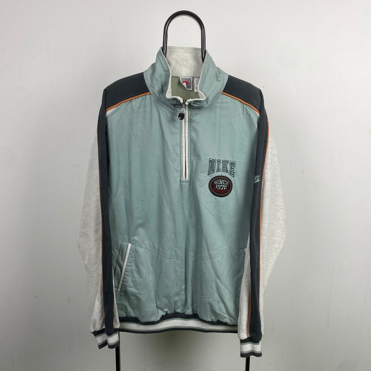 90s Nike 1/4 Zip Sweatshirt Green XL