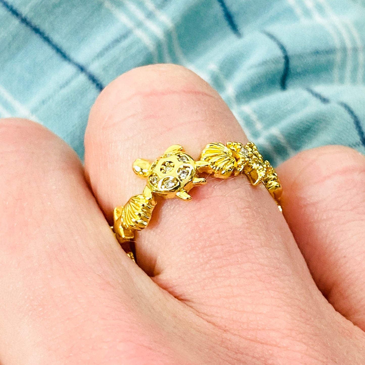 Vintage Adjustable Beach Ring Gold