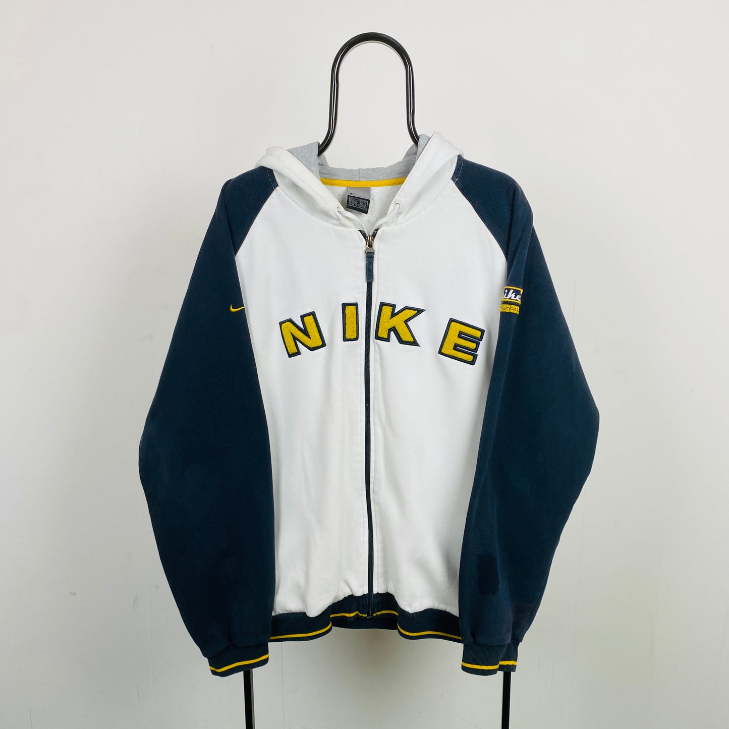 90s Nike Zip Hoodie White Large