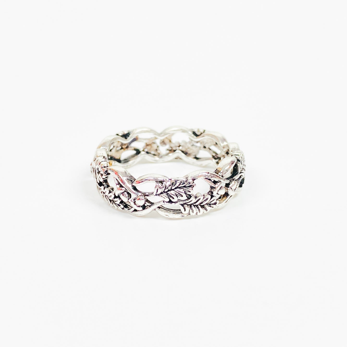Retro Vintage Wheat Ring Silver