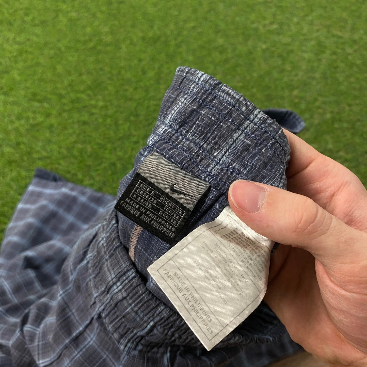 00s Nike Court Plaid Tennis Shorts Blue Medium